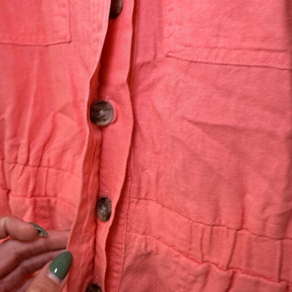 Universal Thread Short Sleeve Romper Womens Size 8 Coral Pink - Picture 6 of 9